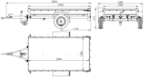 Leichter Anhänger auf Blattfedern 230×125 UNITRAILER GARDEN 230/R KIPP mit Gitterwänden, H-0-Rahmen und grauer Plane-Neu