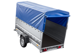 Leichter Anhänger auf Blattfedern 264×125 UNITRAILER FORCE 264/R KIPP mit BIS-Seitenwänden, H-800-Rahmen und blauer Plane-Neu