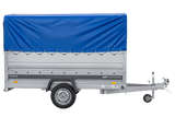 Leichter Anhänger auf Blattfedern 264×125 UNITRAILER FORCE 264/R KIPP mit BIS-Seitenwänden, H-800-Rahmen und blauer Plane-Neu
