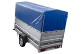 Leichter Anhänger auf Blattfedern 264×125 UNITRAILER FORCE 264/R KIPP mit BIS-Seitenwänden, H-800-Rahmen und blauer Plane-Neu