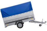 Leichter Anhänger auf Blattfedern 264×125 UNITRAILER FORCE 264/R KIPP mit BIS-Seitenwänden, H-800-Rahmen und blauer Plane-Neu