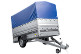 Leichter Anhänger auf Blattfedern 264×125 UNITRAILER FORCE 264/R KIPP mit BIS-Seitenwänden, H-800-Rahmen und blauer Plane-Neu