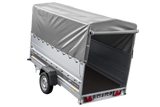 Leichter Anhänger auf Blattfedern 264×125 UNITRAILER FORCE 264/R KIPP mit BIS-Seitenwänden, H-800-Rahmen und grauer Plane-Neu