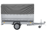 Leichter Anhänger auf Blattfedern 264×125 UNITRAILER FORCE 264/R KIPP mit BIS-Seitenwänden, H-800-Rahmen und grauer Plane-Neu