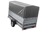 Leichter Anhänger auf Blattfedern 264×125 UNITRAILER FORCE 264/R KIPP mit BIS-Seitenwänden, H-800-Rahmen und grauer Plane-Neu