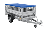 Leichter Anhänger auf Federn 230×125 UNITRAILER FORCE 230/R KIPP mit Gitterwänden, H-0-Rahmen und blauer Plane-Neu