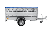 Leichter Anhänger auf Federn 230×125 UNITRAILER FORCE 230/R KIPP mit Gitterwänden, H-0-Rahmen und blauer Plane-Neu