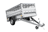 Leichter Anhänger auf Federn 230×125 UNITRAILER FORCE 230/R KIPP mit Gitterwänden, H-0-Rahmen und grauer Plane-Neu