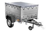 Neu Anhänger GARDEN TRAILER 150 KIPP mit zusätzlichen Bordwänden, Stützrad und Flachplane-Neu