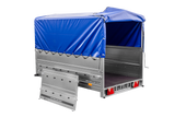 PKW-Anhänger 230×125 UNITRAILER GARDEN 230 FD mit BIS-Bordwänden, H-800-Gestell und blauer Plane-Neu