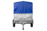 PKW-Anhänger 230×125 UNITRAILER GARDEN 230 FD mit BIS-Bordwänden, H-800-Gestell und blauer Plane-Neu