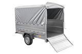 PKW-Anhänger 230×125 UNITRAILER GARDEN 230 FD mit BIS-Seiten, H-800-Gestell und grauer Plane-Neu
