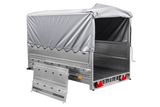 PKW-Anhänger 230×125 UNITRAILER GARDEN 230 FD mit BIS-Seiten, H-800-Gestell und grauer Plane-Neu