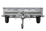 PKW Anhänger 264×150 UNITRAILER GARDEN 265 KIPP mit Flachplanenträger und grauer Plane-Neu