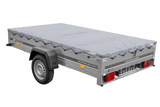 PKW Anhänger 264×150 UNITRAILER GARDEN 265 KIPP mit Flachplanenträger und grauer Plane-Neu
