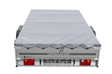 PKW Anhänger 264×150 UNITRAILER GARDEN 265 KIPP mit Flachplanenträger und grauer Plane-Neu