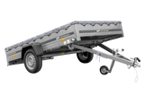 PKW Anhänger 264×150 UNITRAILER GARDEN 265 KIPP mit Flachplanenträger und grauer Plane-Neu