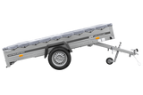 PKW Anhänger 264×150 UNITRAILER GARDEN 265 KIPP mit Flachplanenträger und grauer Plane-Neu
