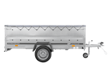 PKW-Anhänger 264×150 UNITRAILER GARDEN 265 KIPP mit zusätzlichen Bordwänden, H-0-Rahmen und grauer Plane-Neu