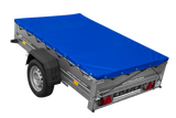 PKW Anhänger auf Blattfedern 200×125 UNITRAILER GARDEN 201/R KIPP mit H-0 Rahmen und blauer Plane-Neu