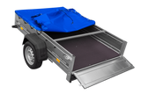 PKW Anhänger auf Blattfedern 200×125 UNITRAILER GARDEN 201/R KIPP mit H-0 Rahmen und blauer Plane-Neu