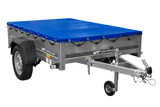 PKW Anhänger auf Blattfedern 200×125 UNITRAILER GARDEN 201/R KIPP mit H-0 Rahmen und blauer Plane-Neu
