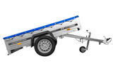 PKW Anhänger auf Blattfedern 200×125 UNITRAILER GARDEN 201/R KIPP mit H-0 Rahmen und blauer Plane-Neu
