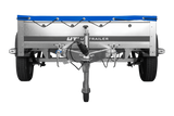 PKW Anhänger auf Blattfedern 200×125 UNITRAILER GARDEN 201/R KIPP mit H-0 Rahmen und blauer Plane-Neu