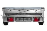 PKW-Anhänger auf Blattfedern 200×125 UNITRAILER GARDEN 201/R KIPP mit H-0 Rahmen und grauer Plane-Neu
