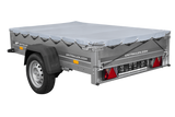 PKW-Anhänger auf Blattfedern 200×125 UNITRAILER GARDEN 201/R KIPP mit H-0 Rahmen und grauer Plane-Neu