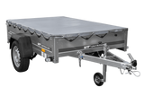 PKW-Anhänger auf Blattfedern 200×125 UNITRAILER GARDEN 201/R KIPP mit H-0 Rahmen und grauer Plane-Neu