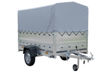 PKW-Anhänger auf Blattfedern 230×125 UNITRAILER GARDEN 230/R KIPP mit BIS-Seiten, H-800-Rahmen und grauer Plane-Neu