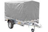 PKW-Anhänger auf Blattfedern 230×125 UNITRAILER GARDEN 230/R KIPP mit H-1100-Rahmen und grauer Plane-Neu