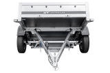 PKW-Anhänger auf Blattfedern 230×125 UNITRAILER GARDEN 230/R KIPP mit H-1100-Rahmen und grauer Plane-Neu