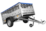 PKW-Anhänger auf Federn 200×125 UNITRAILER GARDEN 201/R KIPP mit Gitterwänden, H-0-Rahmen und blauer Plane-Neu