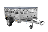 PKW-Anhänger auf Federn 200×125 UNITRAILER GARDEN 201/R KIPP mit Gitterwänden, H-0-Rahmen und grauer Plane-Neu