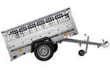 PKW-Anhänger auf Federn 200×125 UNITRAILER GARDEN 201/R KIPP mit Gitterwänden, H-0-Rahmen und grauer Plane-Neu