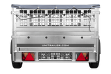 PKW-Anhänger auf Federn 200×125 UNITRAILER GARDEN 201/R KIPP mit Gitterwänden, H-0-Rahmen und grauer Plane-Neu
