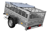 PKW-Anhänger auf Federn 200×125 UNITRAILER GARDEN 201/R KIPP mit Gitterwänden, H-0-Rahmen und grauer Plane-Neu