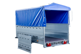 PKW-Anhänger auf Federn 264×125 UNITRAILER GARDEN 264/R KIPP mit BIS-Seiten, H-800-Rahmen und blauer Plane-Neu