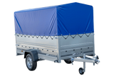 PKW-Anhänger auf Federn 264×125 UNITRAILER GARDEN 264/R KIPP mit BIS-Seiten, H-800-Rahmen und blauer Plane-Neu