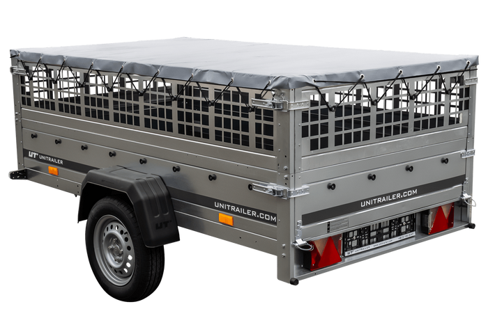 Pkw-Anhänger GARDEN TRAILER 230 KIPP mit Laubgitteraufsatz, Stützrad, Flachplane und Planenträgern-Neu