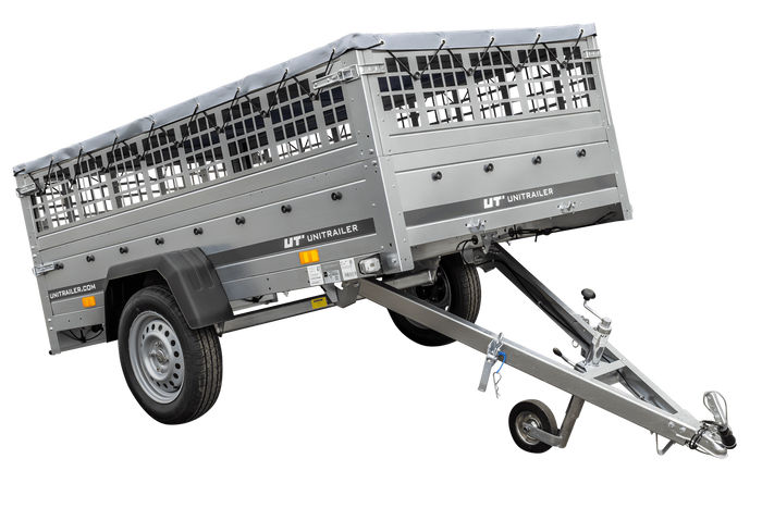 Pkw-Anhänger GARDEN TRAILER 230 KIPP mit Laubgitteraufsatz, Stützrad, Flachplane und Planenträgern-Neu