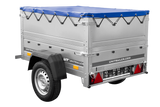 Pkw Anhänger Neu GARDEN TRAILER 150 KIPP mit zusätzlichen Bordwänden, Stützrad und blauer Flachplane-Neu