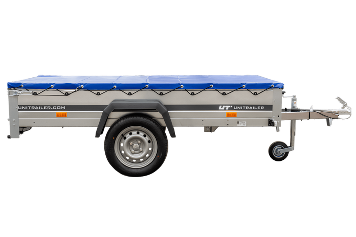 Pkw-Kippanhänger Garden Trailer 230 KIPP [230 cm x 125 cm] mit Flachplane, Stützrad und Planenträger-Neu