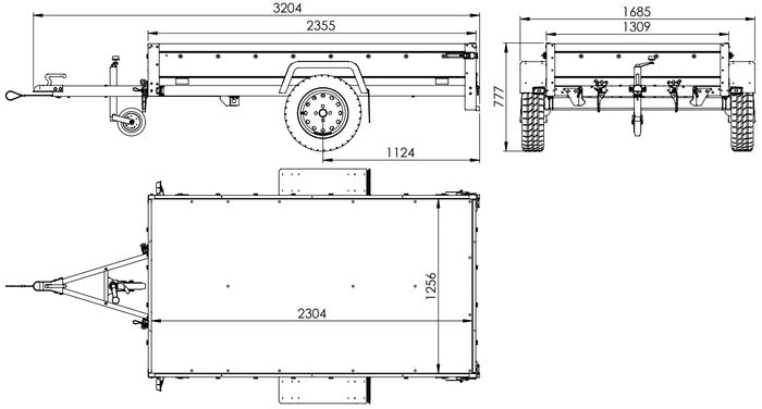 Planenanhänger 230×125 Garden Trailer 230 KIPP mit Laubgitteraufsatz, grauer Hochplane, Hochspriegel und Stützrad-Neu