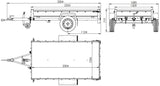 Planenanhänger 230×125 Garden Trailer 230 KIPP mit Laubgitteraufsatz, grauer Hochplane, Hochspriegel und Stützrad-Neu