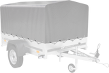 Autotransportanhänger 200×125 UNITRAILER GARDEN 201 KIPP mit BIS-Seitenwänden, H-800-Rahmen und grauer Plane-Neu