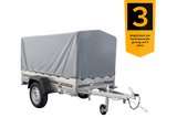 Tieflader Pkw Anhänger Garden Trailer 200 KIPP 200×106 cm 750 kg [mit Hochspriegel, Hochplane und Stützrad]-Neu