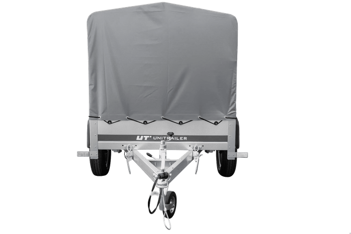 Tieflader Pkw Anhänger Garden Trailer 200 KIPP 200×106 cm 750 kg [mit Hochspriegel, Hochplane und Stützrad]-Neu